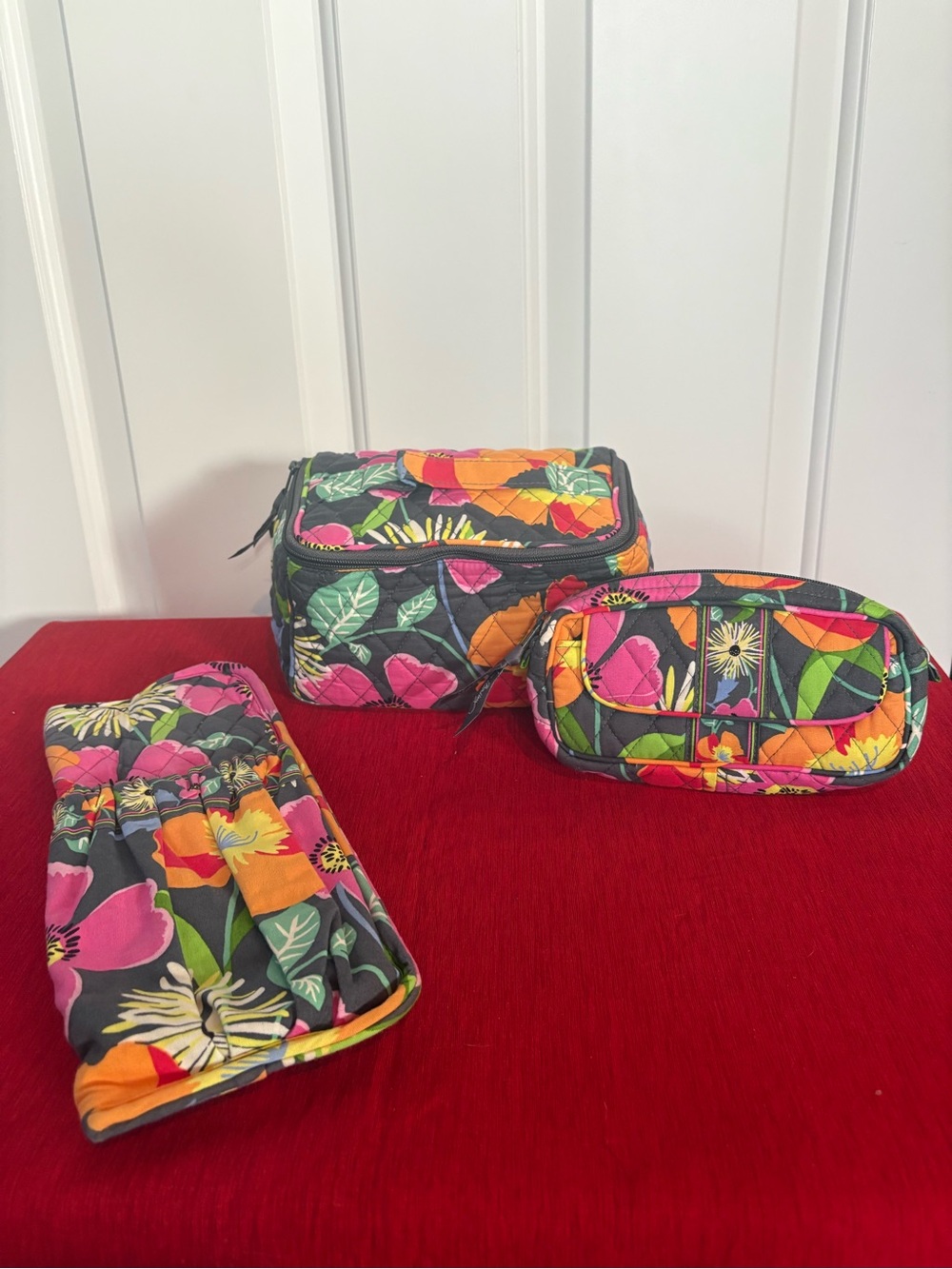 Vera Bradley Travel Quilted Floral Bag Set in Multicolor Print